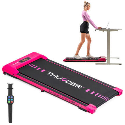 Tapis de course Thunder IDEA-PINK 101x38cm 6km/h FitShow Bluetooth haut-parleur