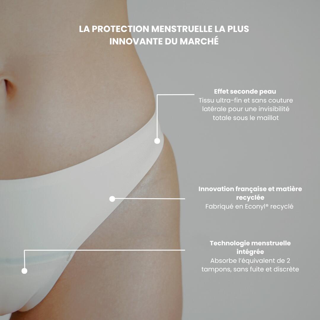 Bas Sous-Maillot Menstruel Invisible Sport - Flux Moyen - Ado & Adulte - Duna 3/7