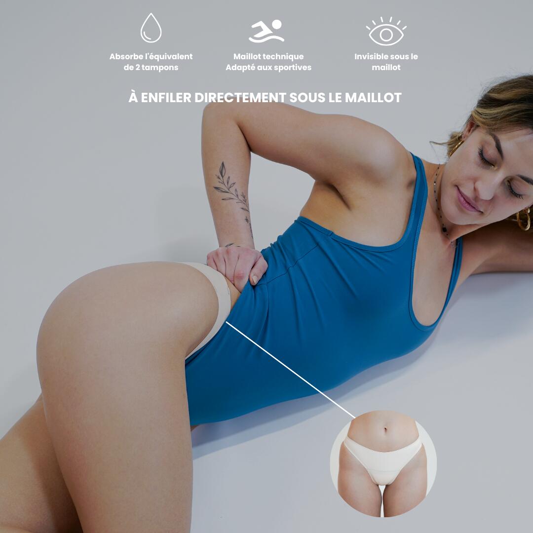 Bas Sous-Maillot Menstruel Invisible Sport - Flux Moyen - Ado & Adulte - Duna 2/7