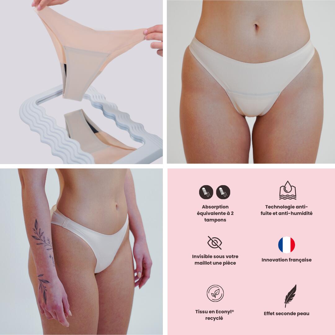 Bas Sous-Maillot Menstruel Invisible Sport - Flux Moyen - Ado & Adulte - Duna 6/7