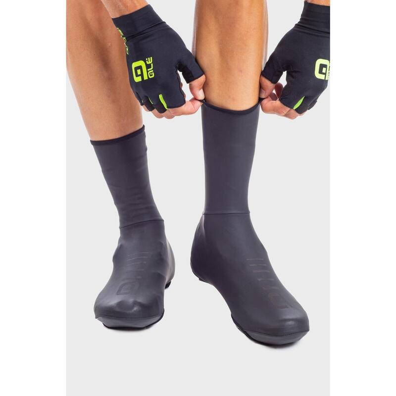 Couvre-chaussures Cyclisme ALE Whizzy Noir/Jaune - Légers, Déperlants, Fabriqués En Italie