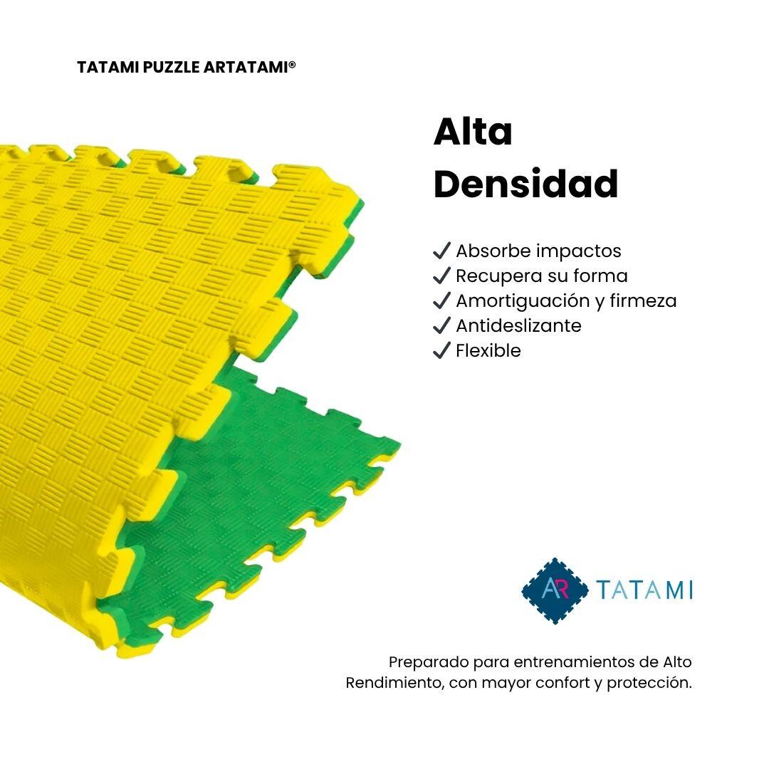 Tatami Puzzle EVA 1x1m 2cm Pack de 20 Verde - Amarillo 2/7