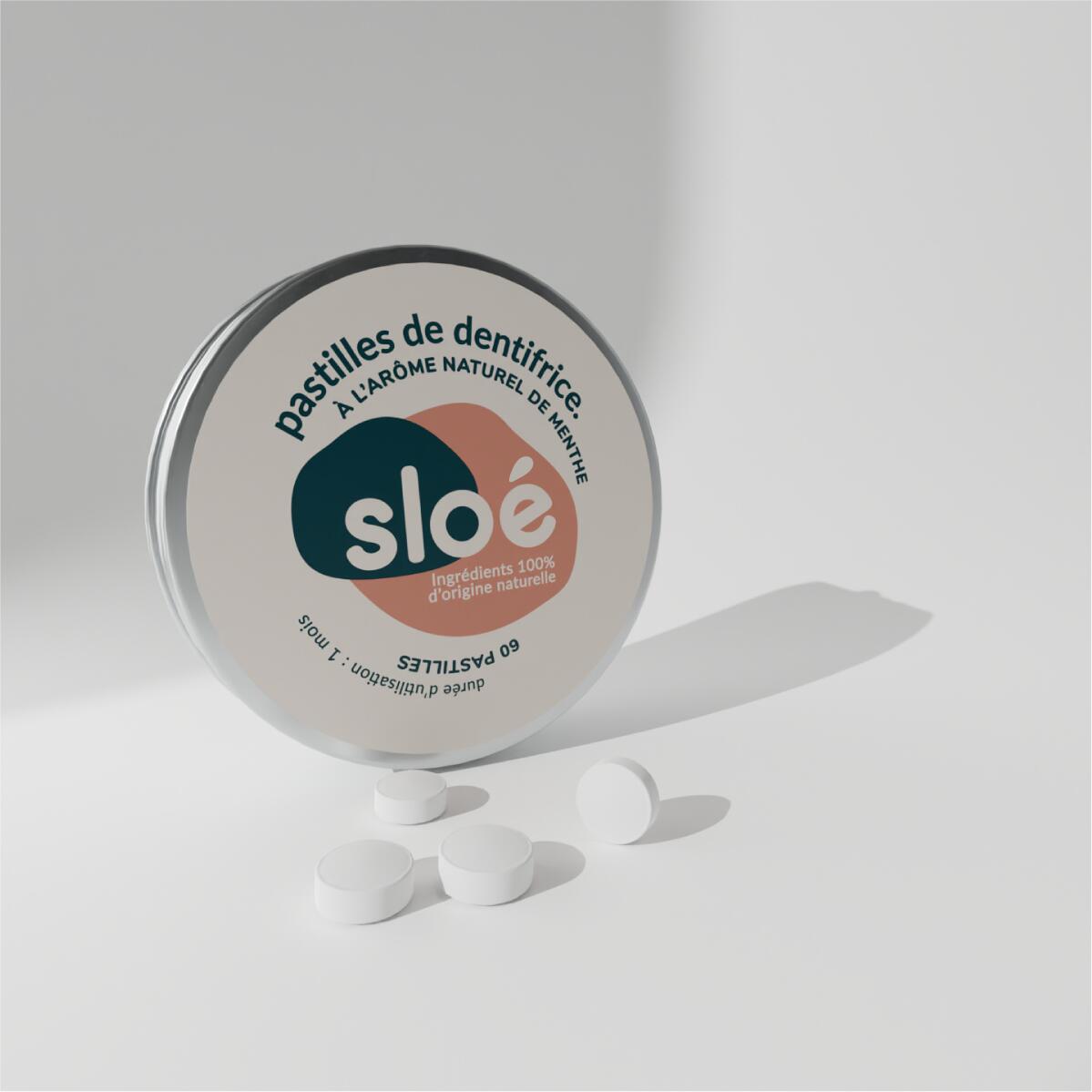 DENTIFRICE SOLIDE EN PASTILLES - MENTHE- BOITE 60 pastilles 2/5