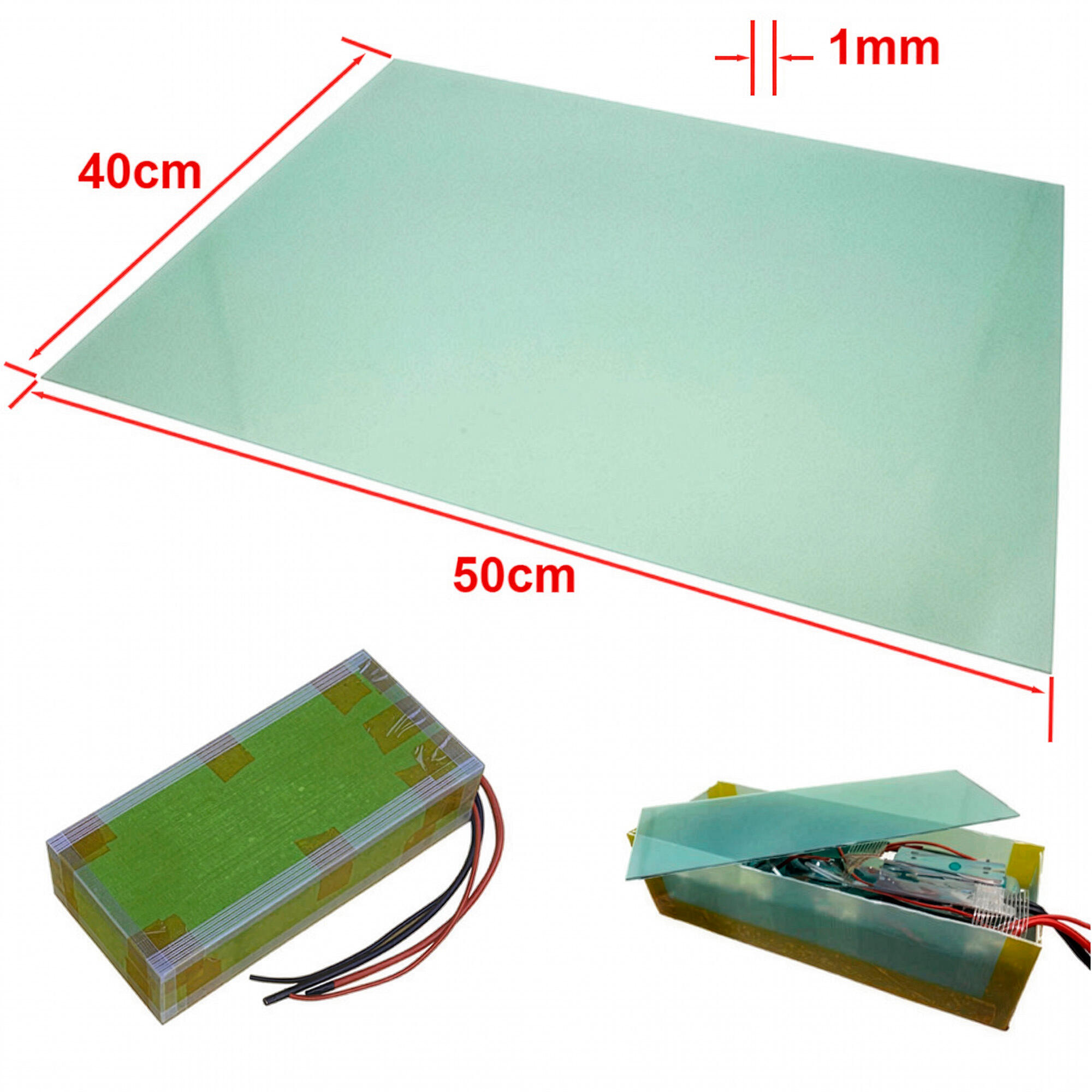Plancha fibra de vidrio 50x40cm 1mm 2/3