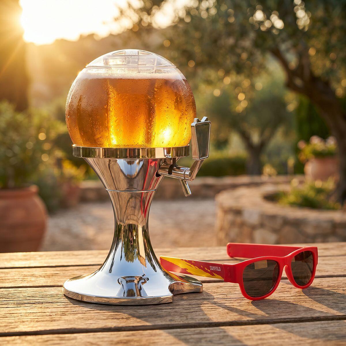 Pack Distributeur de Bière InnovaGoods et 2 Lunettes de Soleil Sunfold Spain Red 3/5