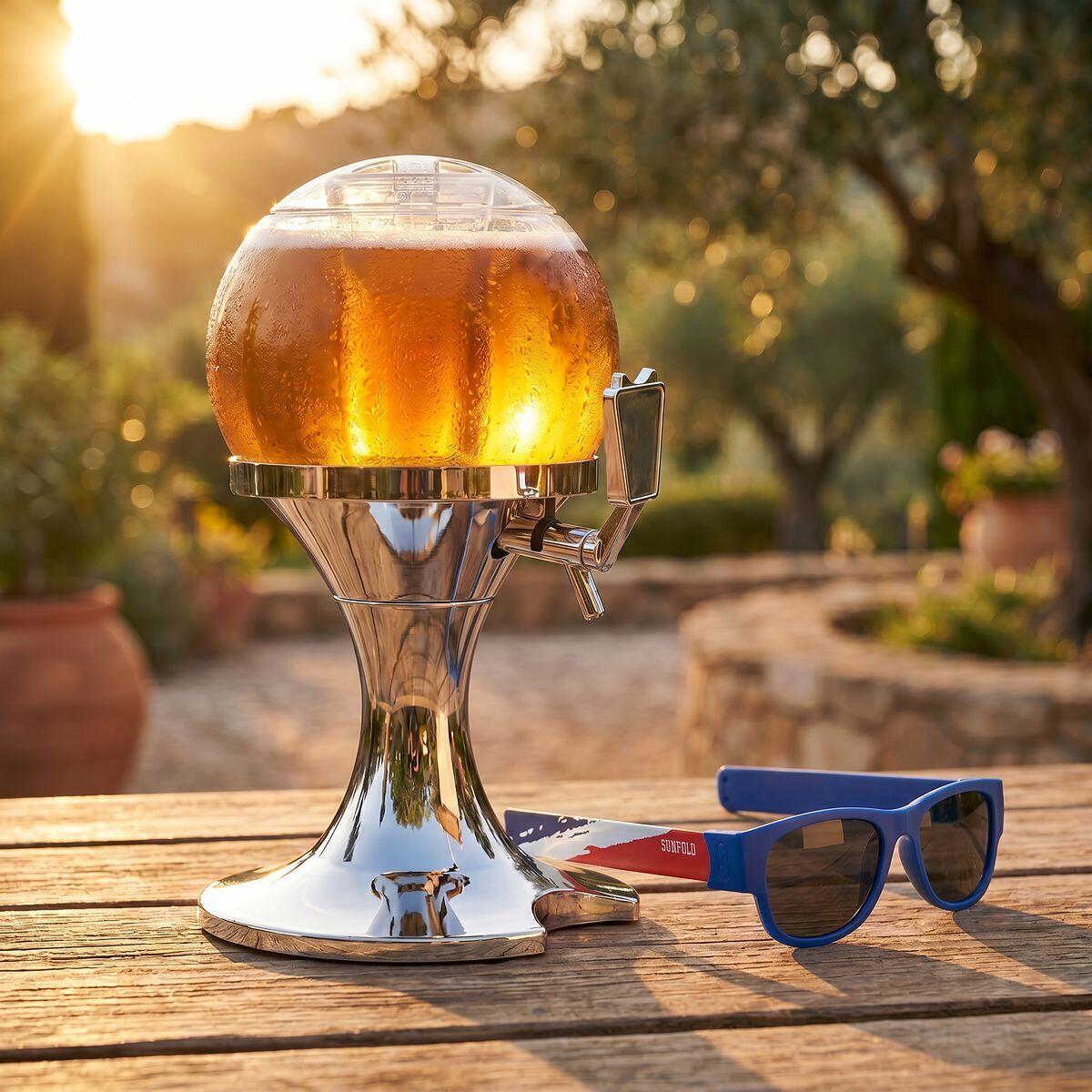 Pack distributeur de bière InnovaGoods et 2 lunettes de soleil Sunfold France 3/5