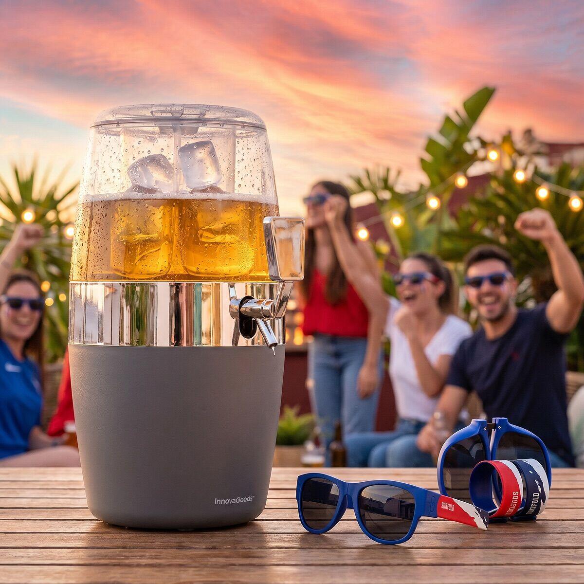Pack distributeur de bière InnovaGoods et 2 lunettes de soleil Sunfold France 2/5