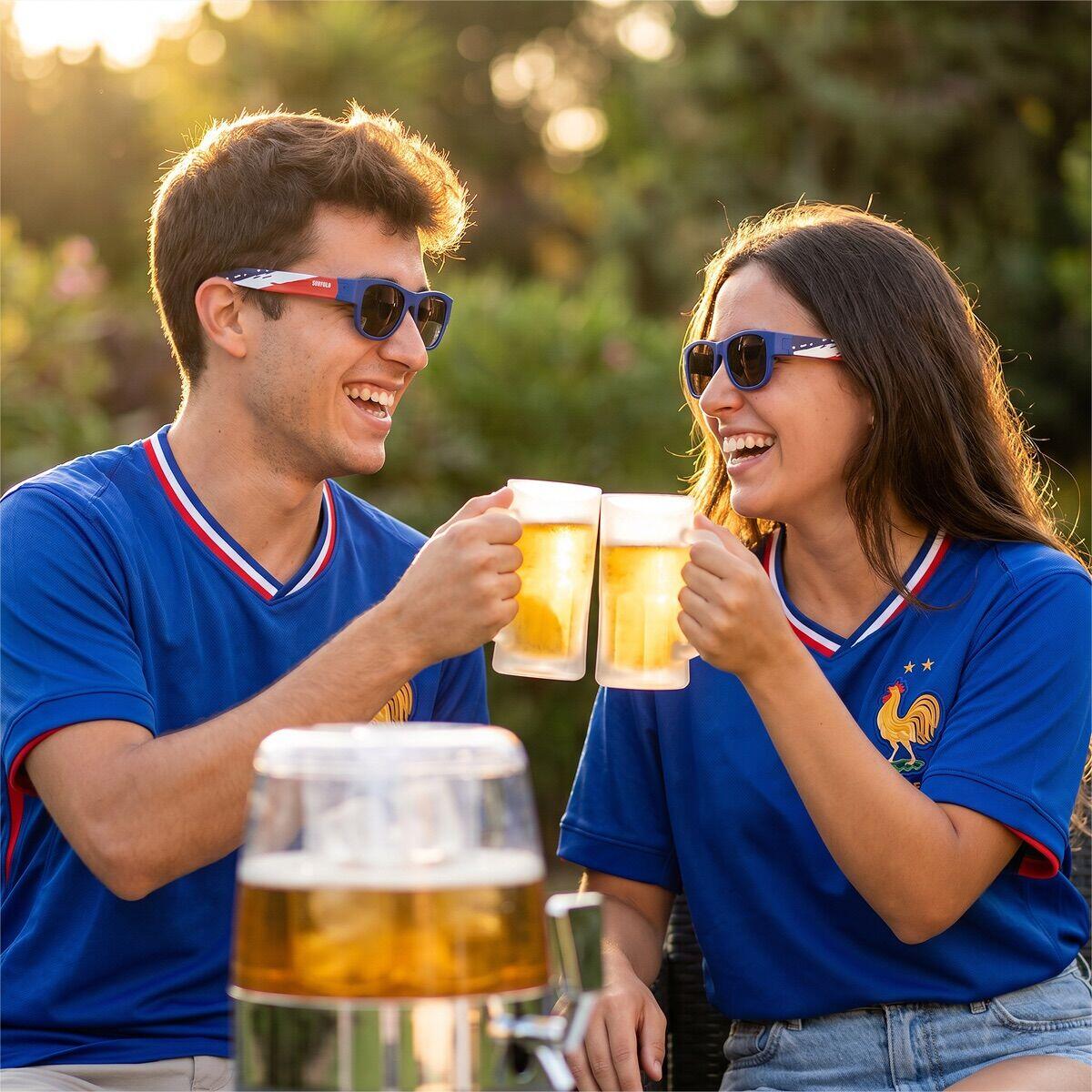 Pack distributeur de bière InnovaGoods et 2 lunettes de soleil Sunfold France 5/5
