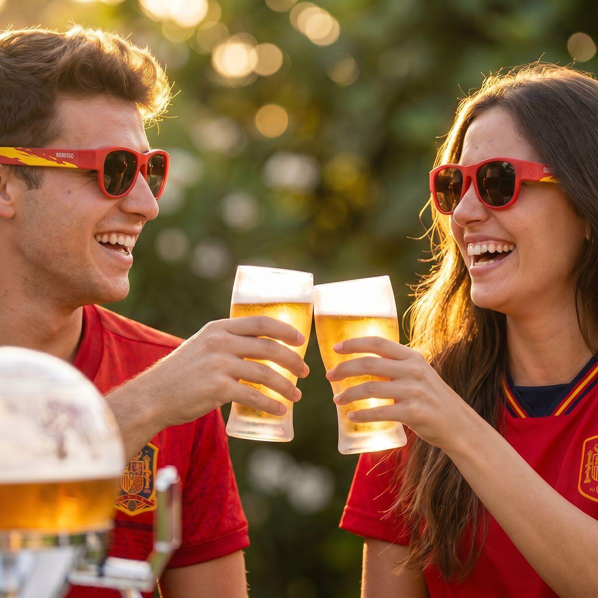 Pack Distributeur de Bière InnovaGoods et 2 Lunettes de Soleil Sunfold Spain Red 5/5