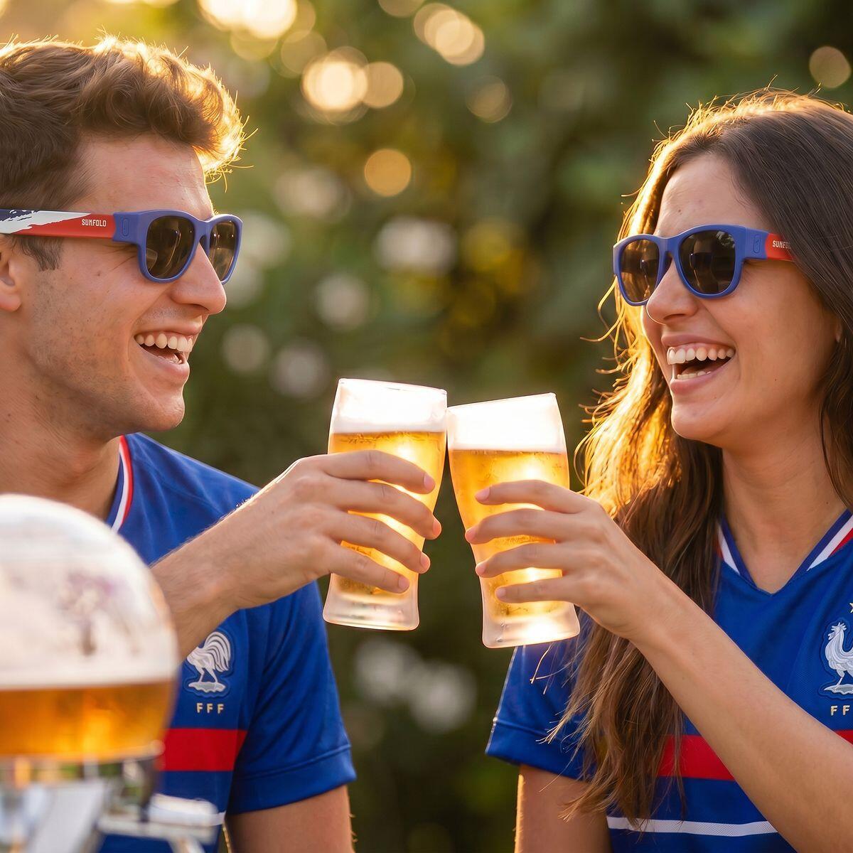 Pack distributeur de bière InnovaGoods et 2 lunettes de soleil Sunfold France 5/5