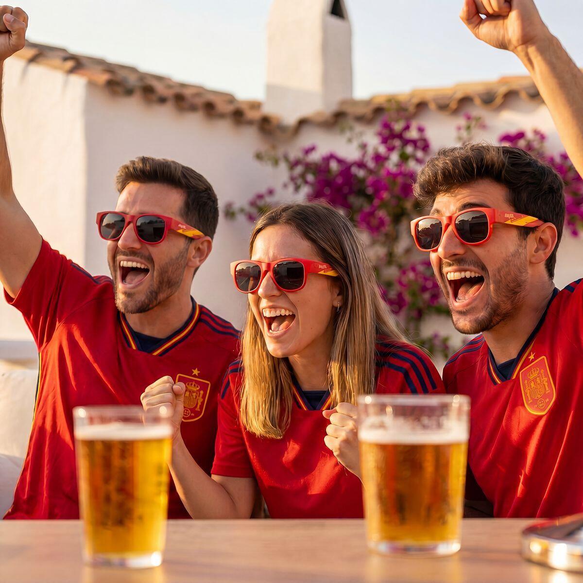 Pack Distributeur de Bière InnovaGoods et 2 Lunettes de Soleil Sunfold Spain Red 4/5