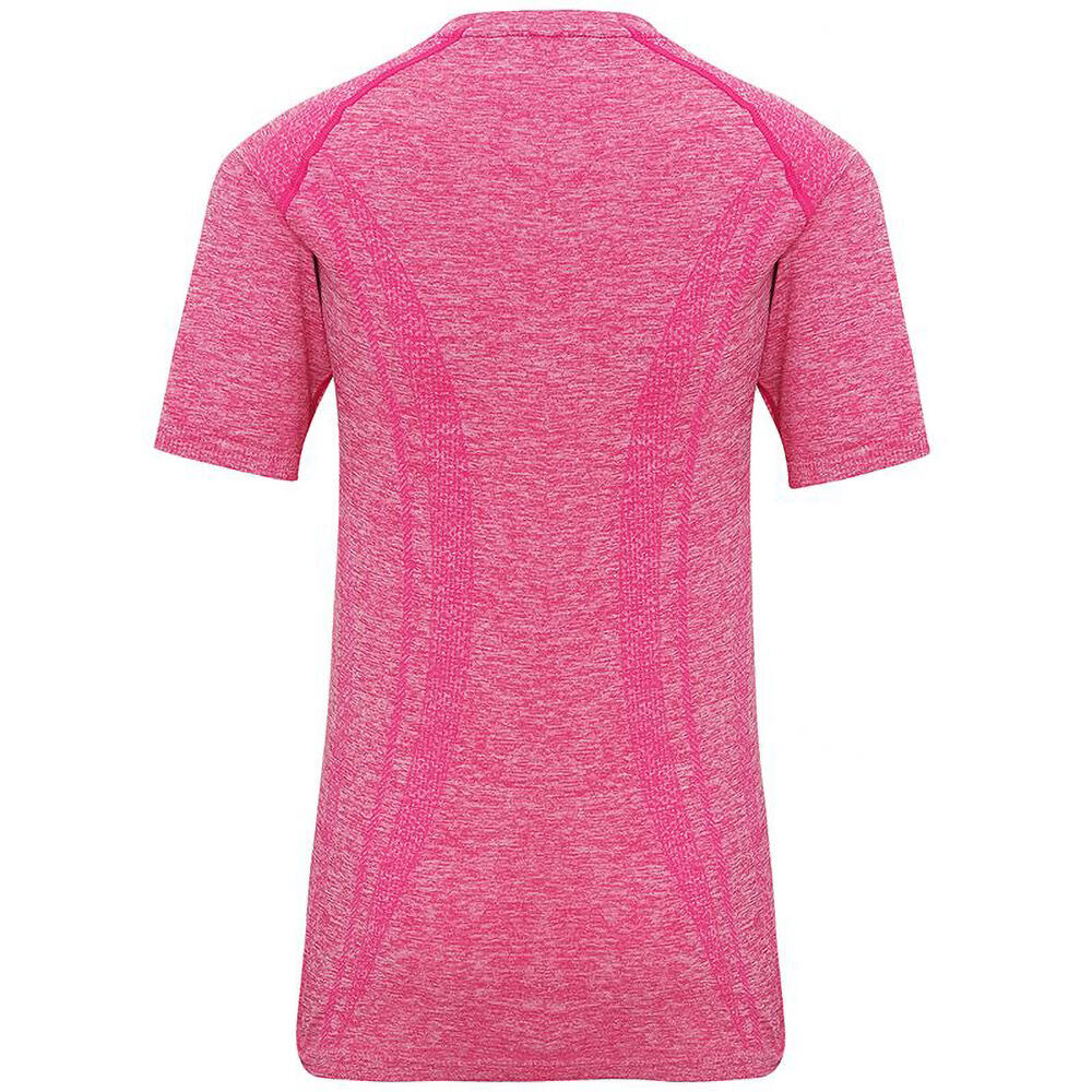 Womens/Ladies Seamless 3D Fit Multi Sport Performance Short Sleeve Top (Pink) 2/3