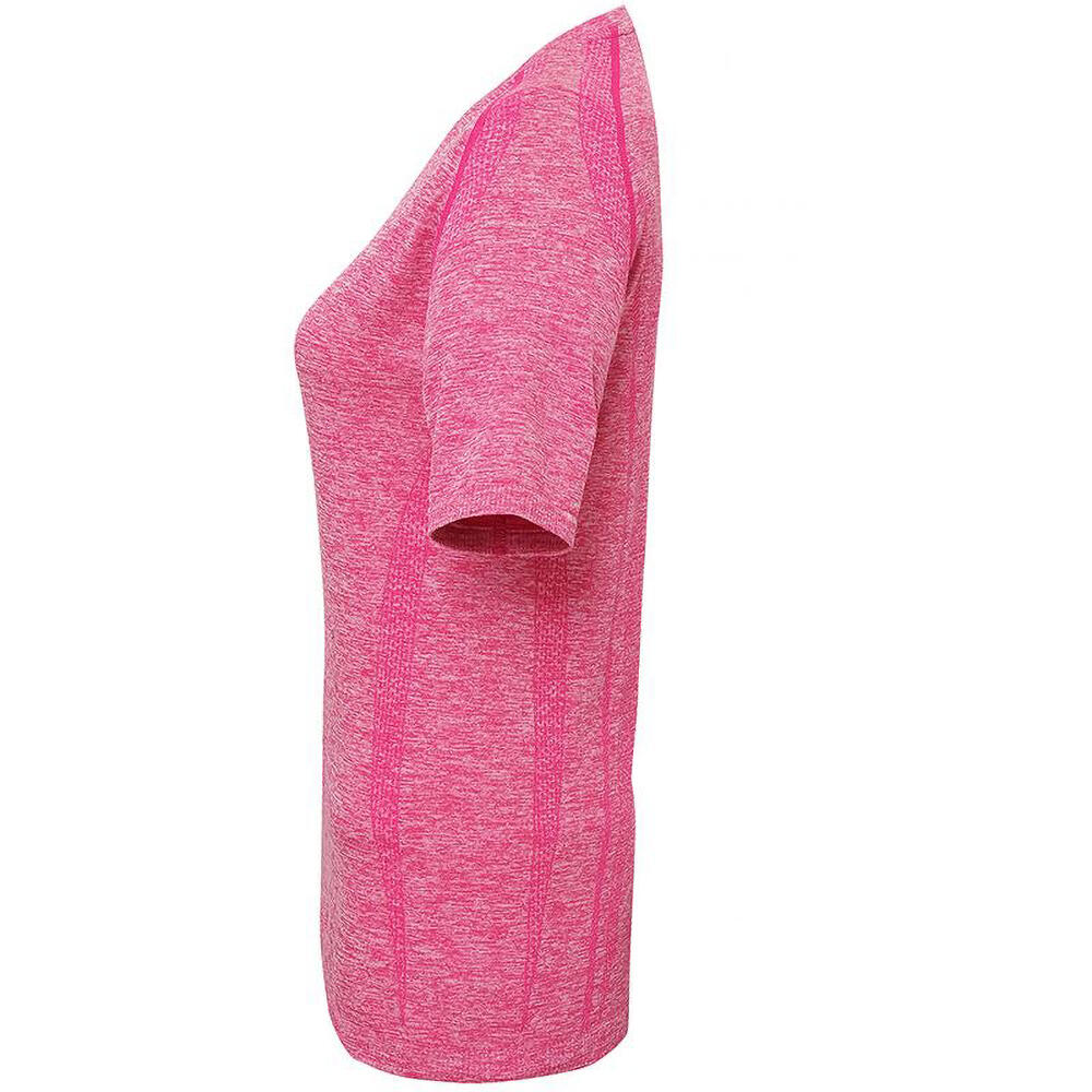 Womens/Ladies Seamless 3D Fit Multi Sport Performance Short Sleeve Top (Pink) 3/3