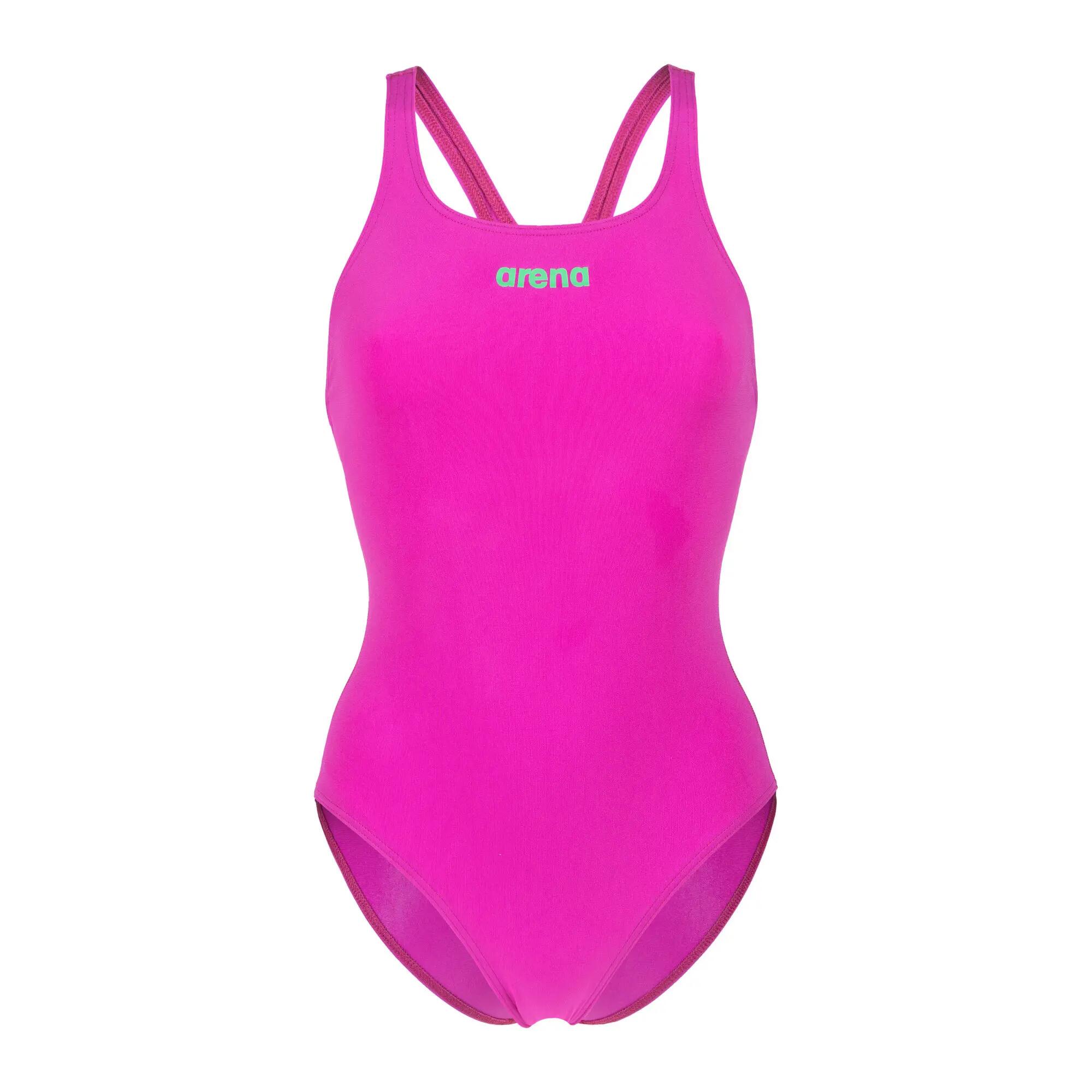 Arena Team Swim Pro effen zwempak - fuchsia/groen 9/12