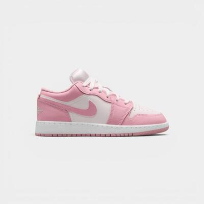 Jordan 1 low medium soft pink white (gs)