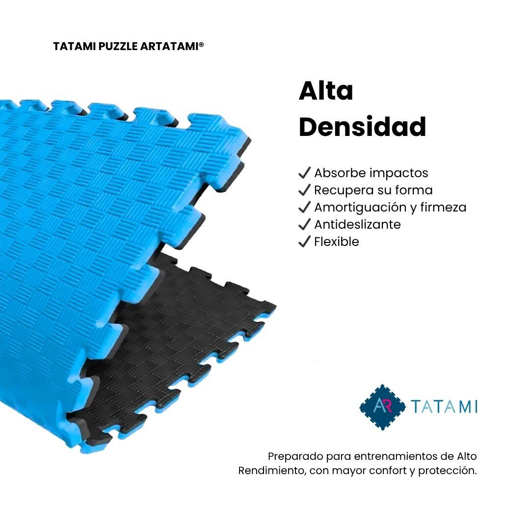 Tatami Puzzle EVA 1x1m 2cm - Pack de 30 Negro-Azul 2/7