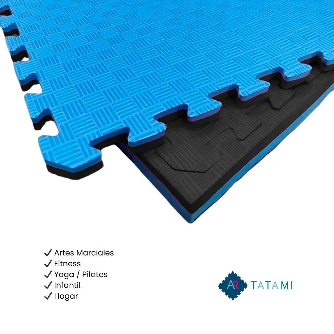 Tatami Puzzle EVA 1x1m 2cm - Pack de 12 Negro-Azul 5/7