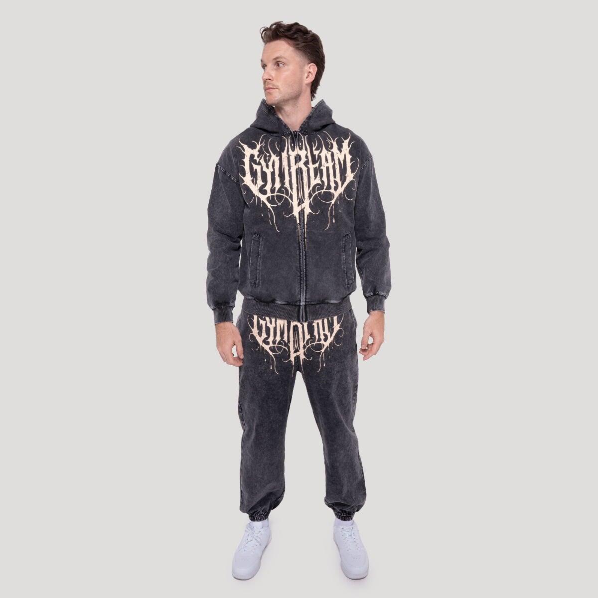 Felpa uomo palestra con zip nera Abyss 5/7