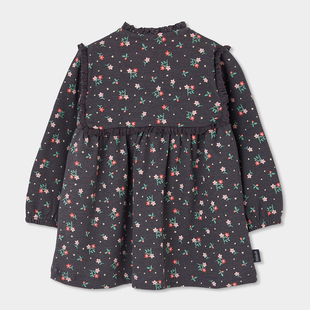Vestido estampado flores gris oscuro 2/4