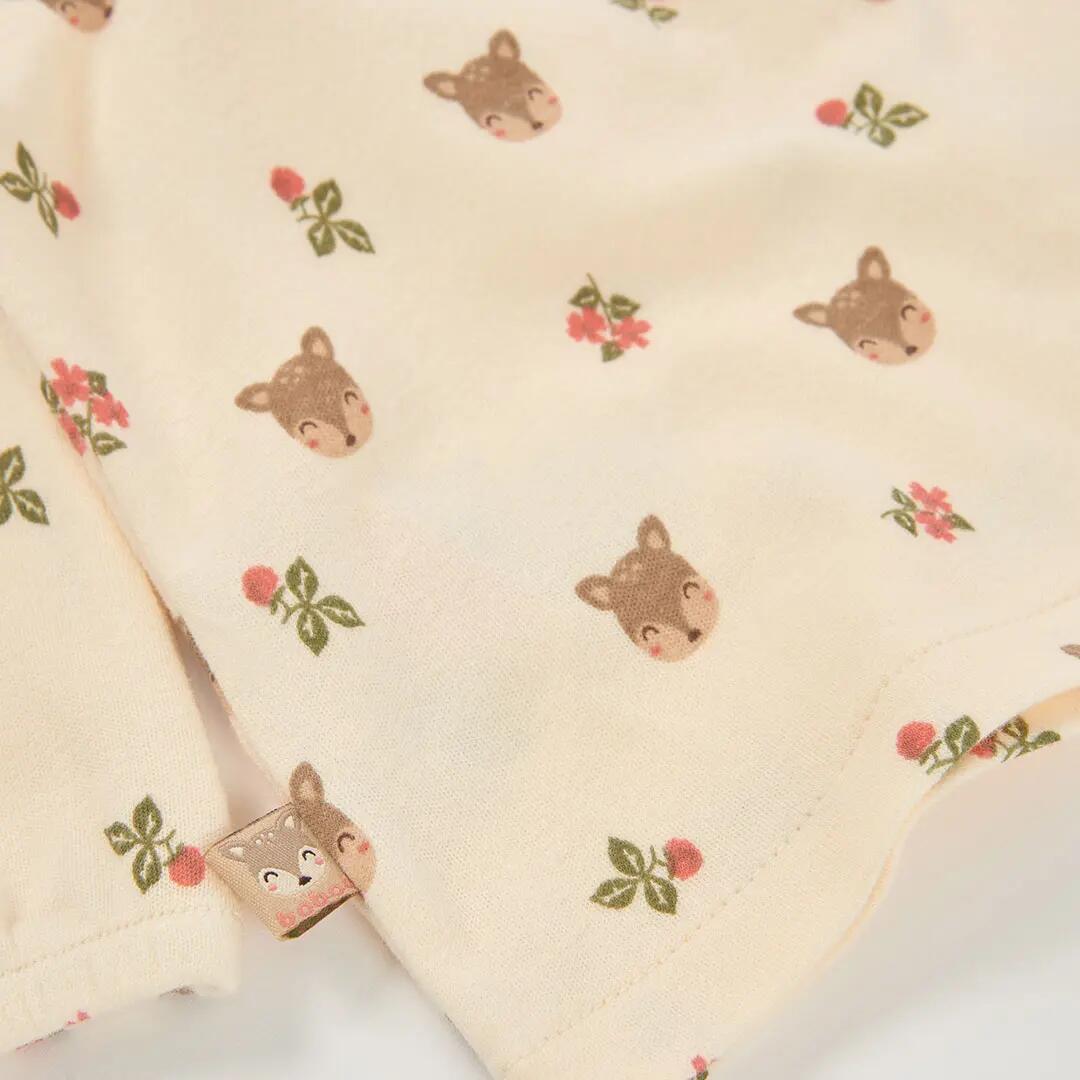Vestido bebé crudo estampado ositos y flores 4/4