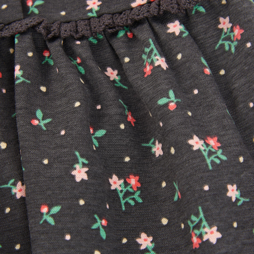 Vestido estampado flores gris oscuro 4/4