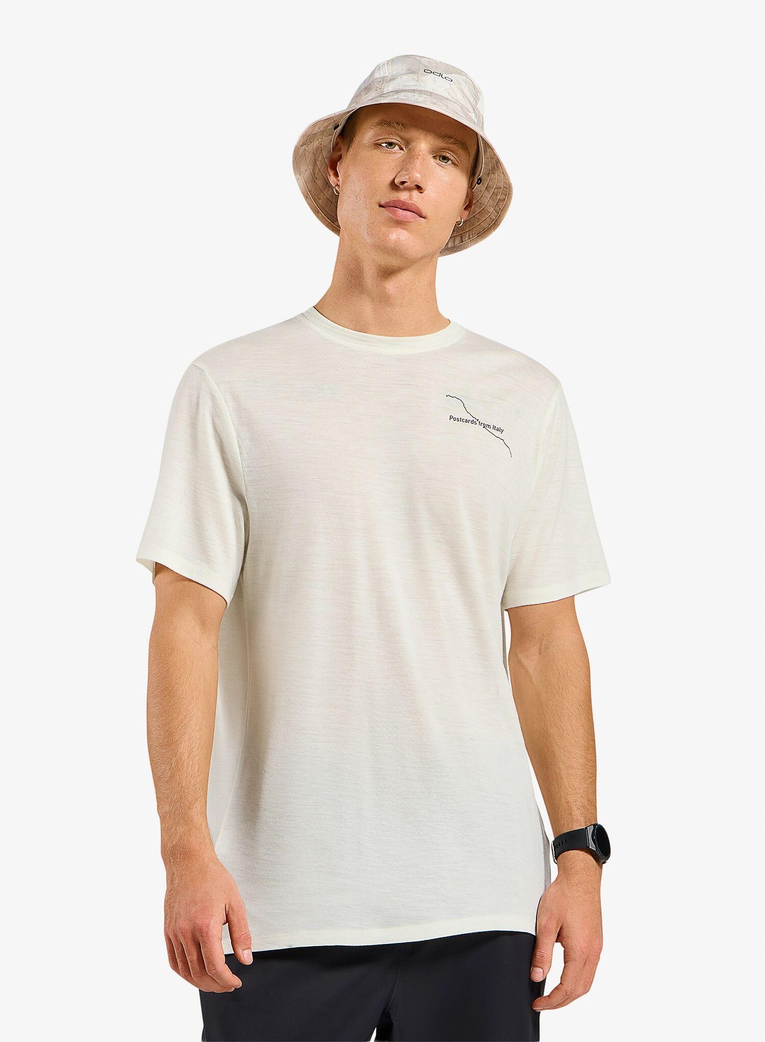 Koszulka z nadrukiem Odlo Merino 160 Postcards Crew Neck S/S 4/6