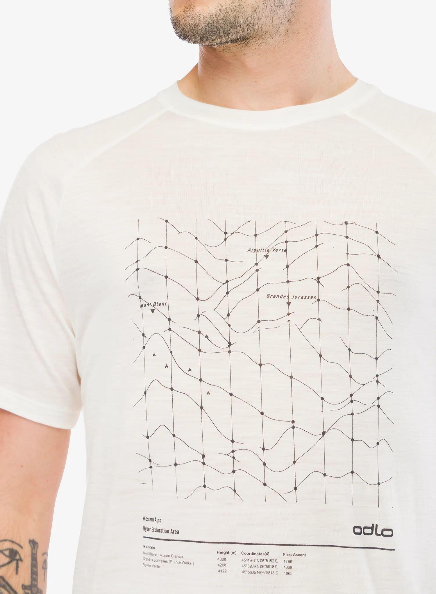 Koszulka merino Odlo Merino Tencel Hyper Map Crew Neck S/S 4/7