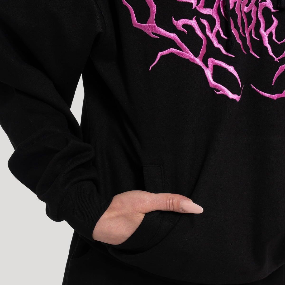 Bluza damska fitness z kapturem oversize czarna Thorn 6/7