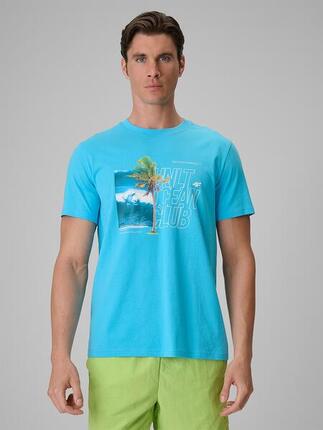T-shirt regular z nadrukiem męski 4F 4FRSS26TTSHM4303