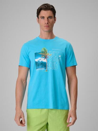 T-shirt regular z nadrukiem męski 4F 4FRSS26TTSHM4303