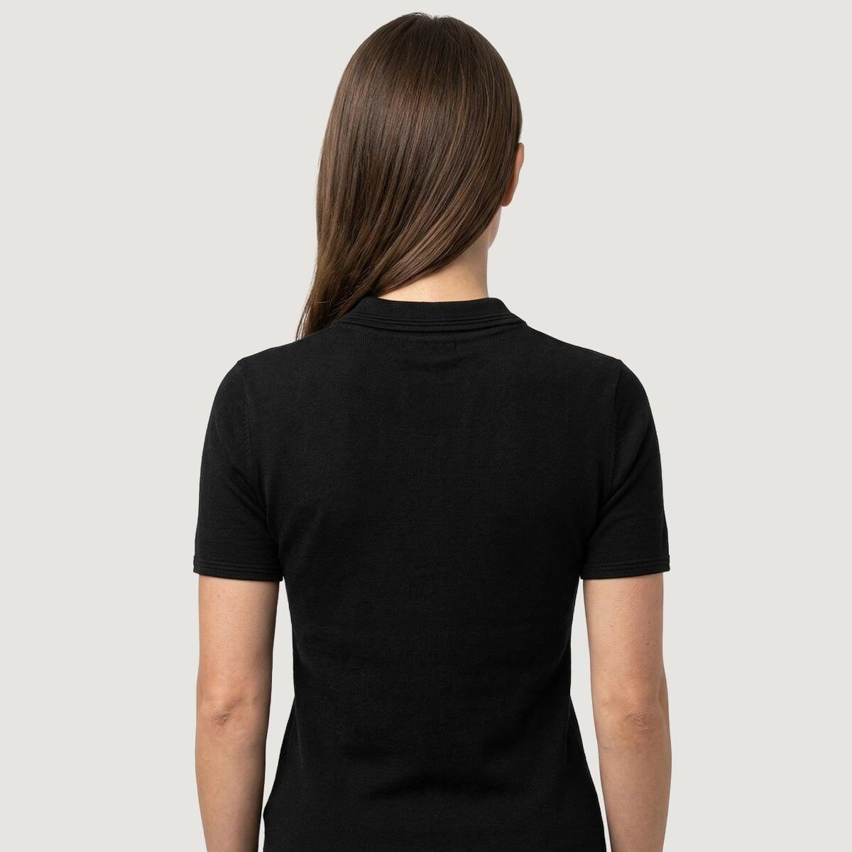 Koszulka damska fitness regular czarna Polo 2/4