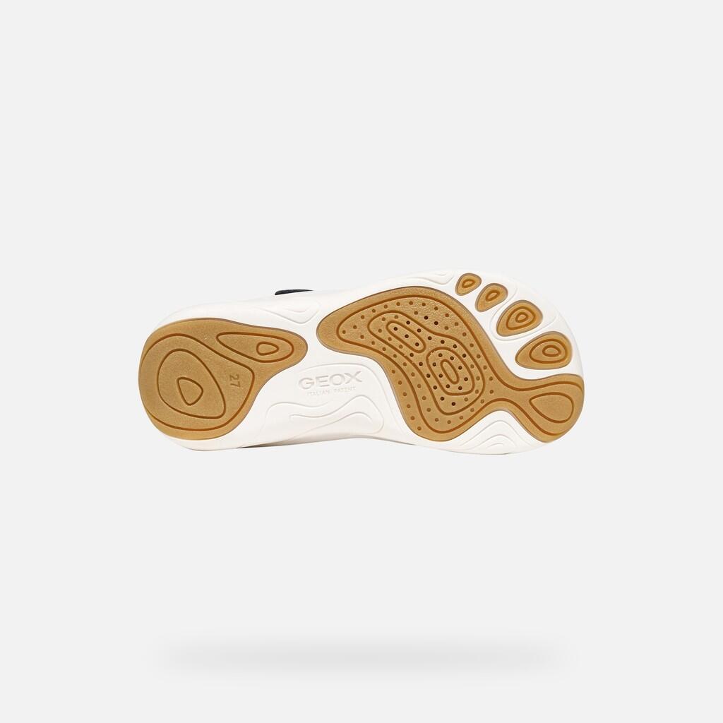 Baskets Garçon J FOOT-RUN BOY Bleu Marine Foncé/Blanc 7/7