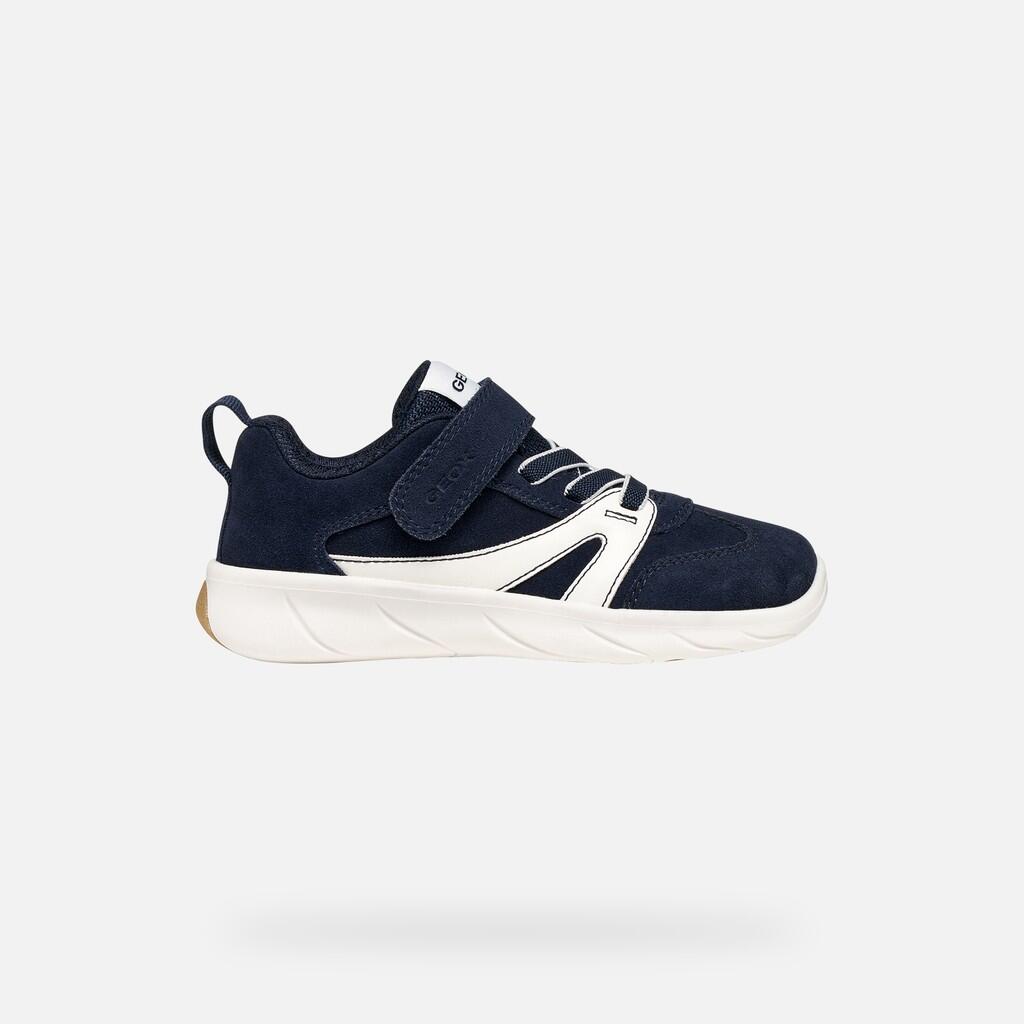 Baskets Garçon J FOOT-RUN BOY Bleu Marine Foncé/Blanc 2/7