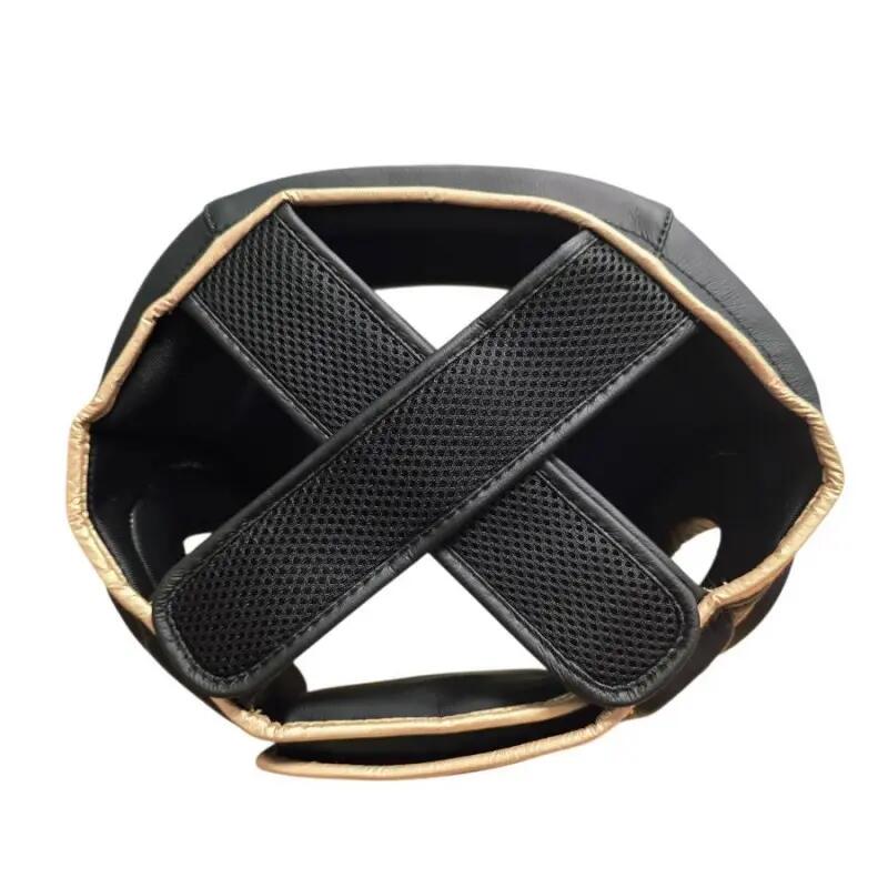 Casco de combate CrossLiftor Fight de piel - Negro/Dorado, Talla S 3/5