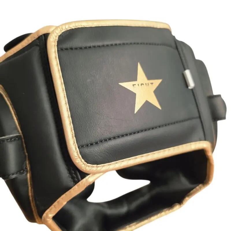 Casco de combate CrossLiftor Fight de piel - Negro/Dorado, Talla S 5/5