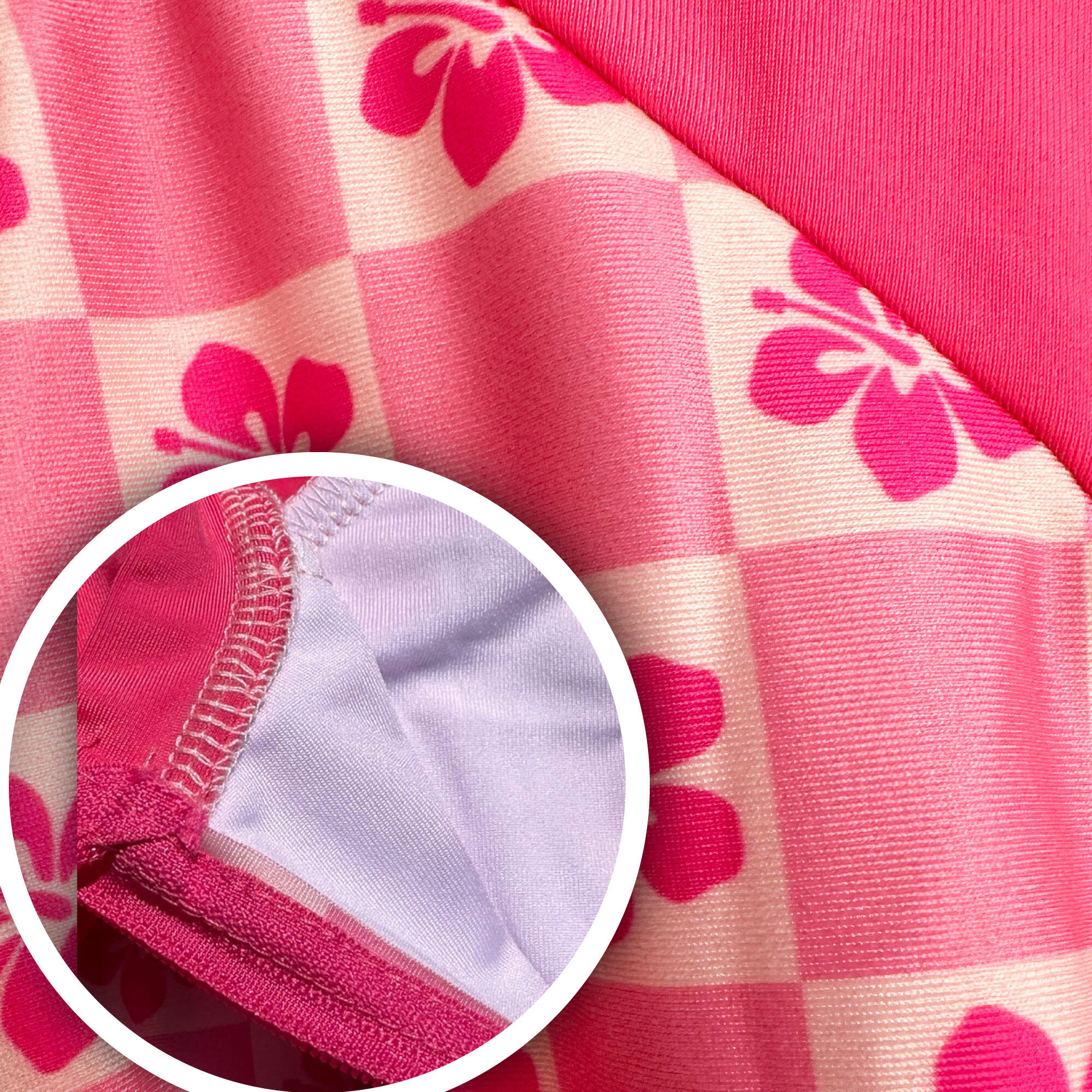 Mädchen, Badeanzug mit Langen Ärmeln, UPF 50+ Sonnenschutz, Chequered Hibiscus 4/6