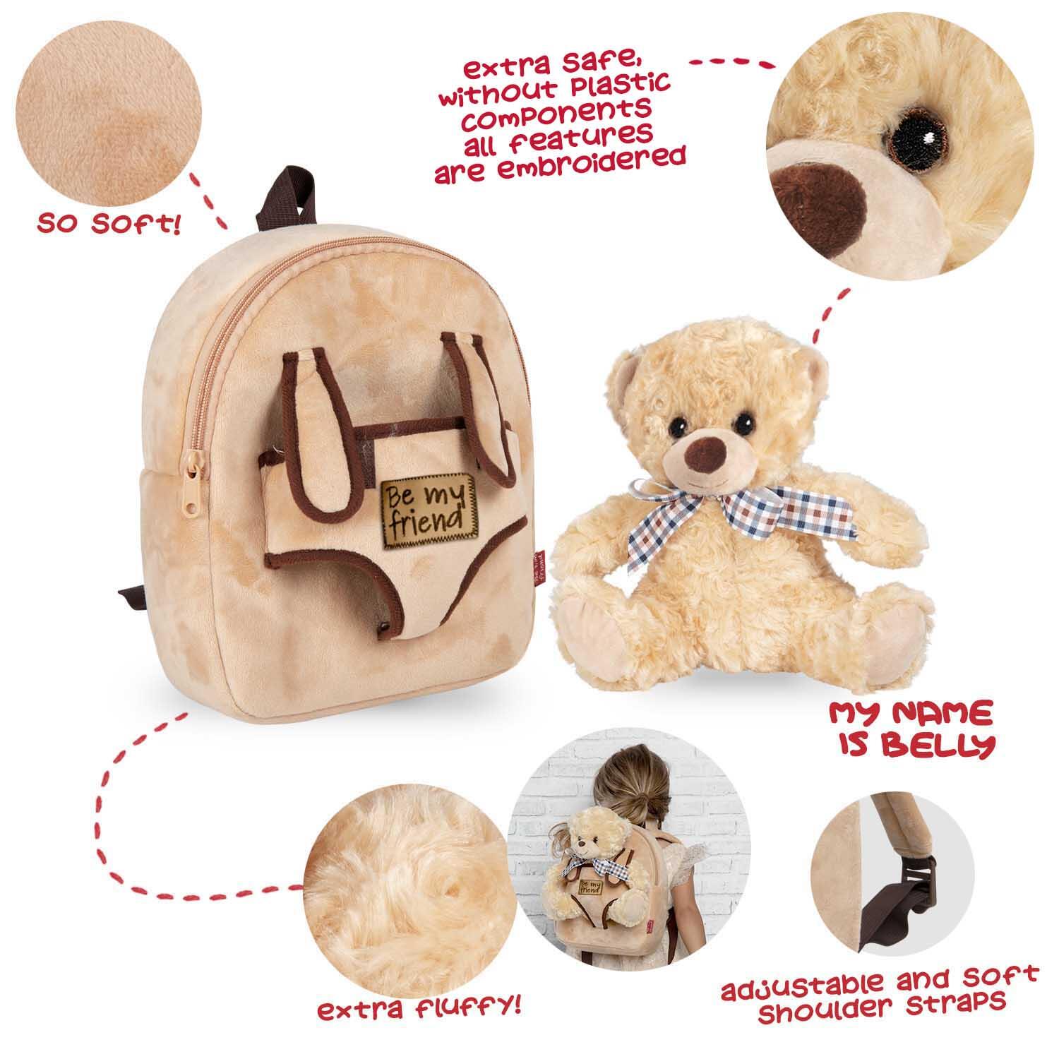 Zaino Morbido con Peluche Orsetto Beige 4/6