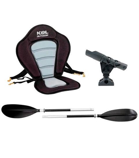 Pack Pêche Kayak : Siège Deluxe + Pagaie Alu + Porte-Canne 360°