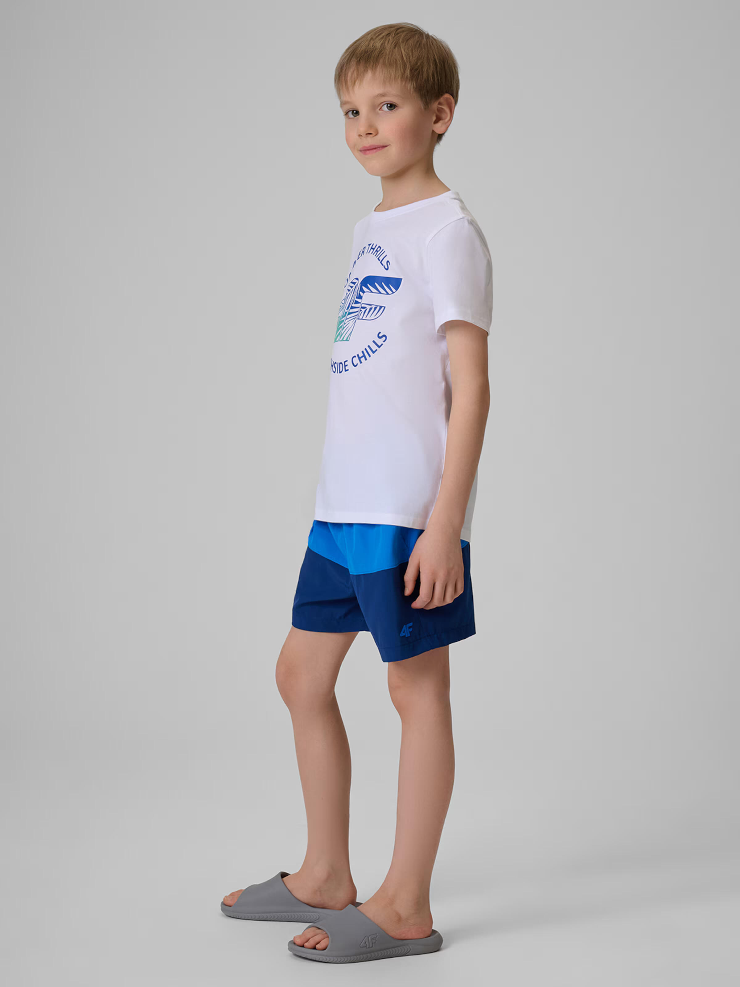 Spodenki plażowe boardshorty chłopięce 4F 4FJWSS26UBDSM203 3/6