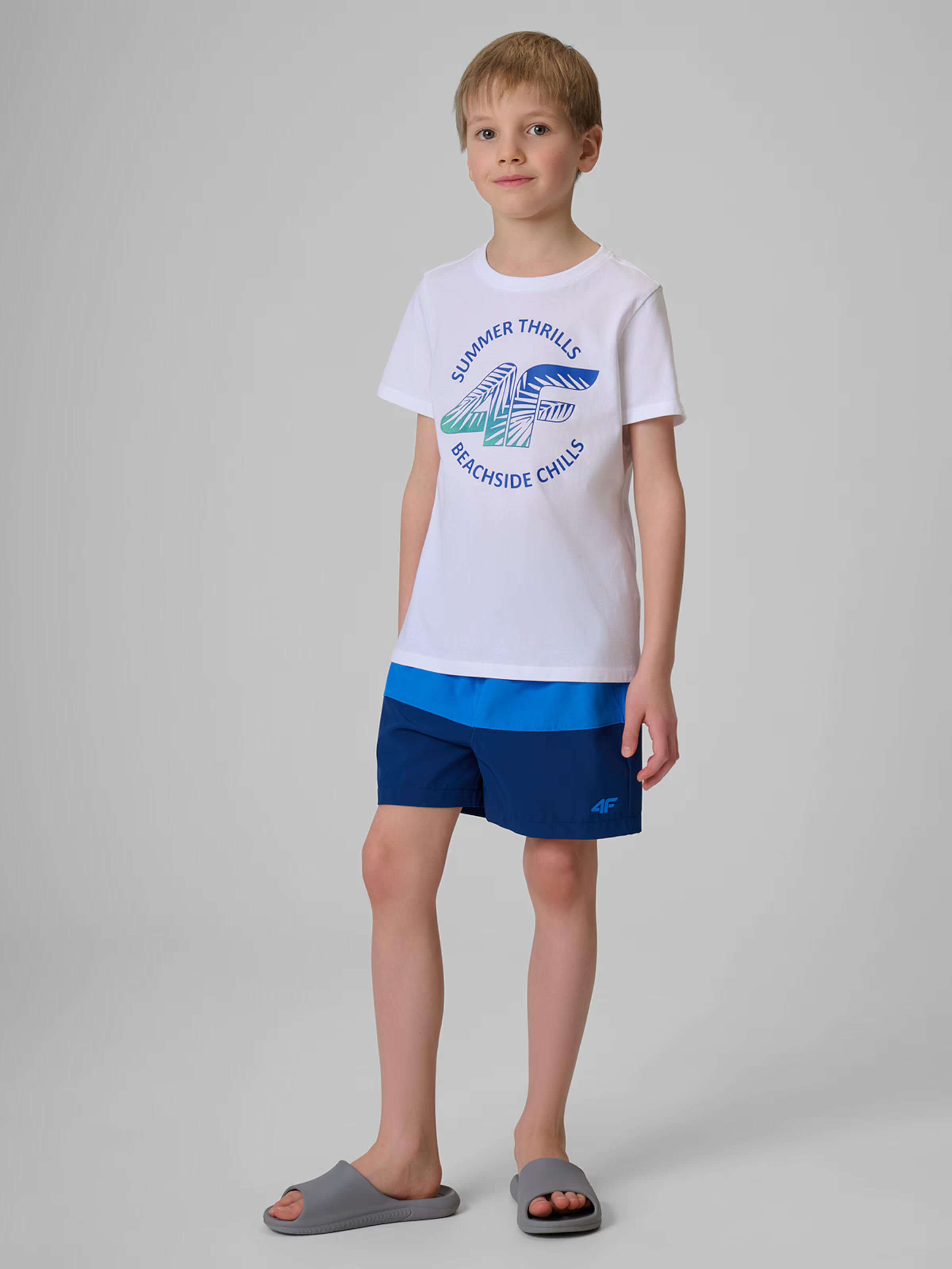 Spodenki plażowe boardshorty chłopięce 4F 4FJWSS26UBDSM203 2/6