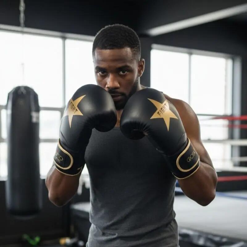 Gants de Boxe Elite - Noir Doré - la paire - 10 oz 4/5