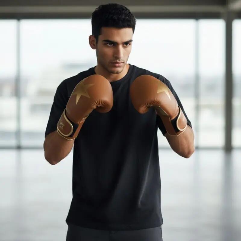 Guanti da Boxe Elite - Marrone Chiaro - 14 oz, il paio 4/5