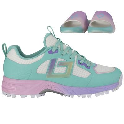 Brabo tribute junior turf hockeyschoenen aqua/tie dye met slides