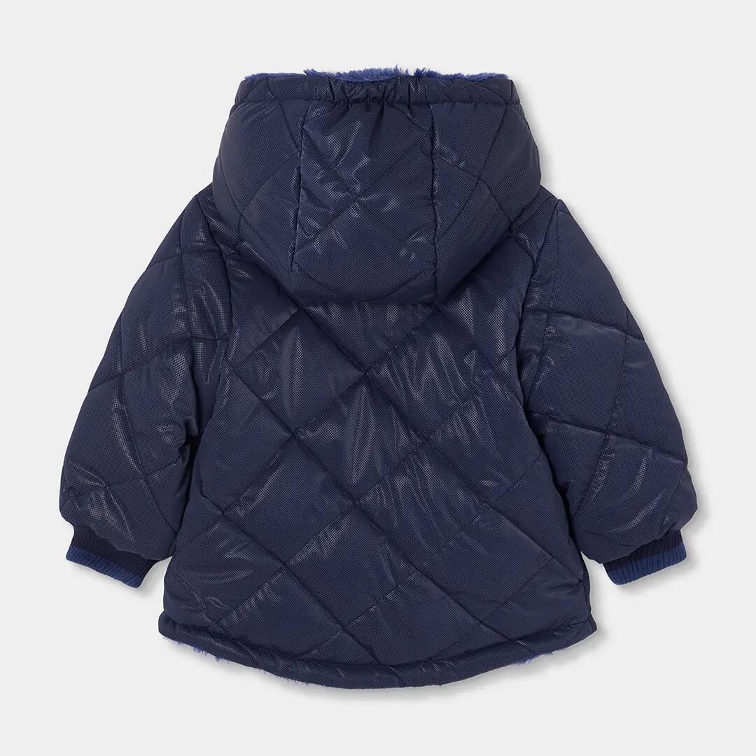 Parka tejido técnico niña azul marino acolchada 2/4