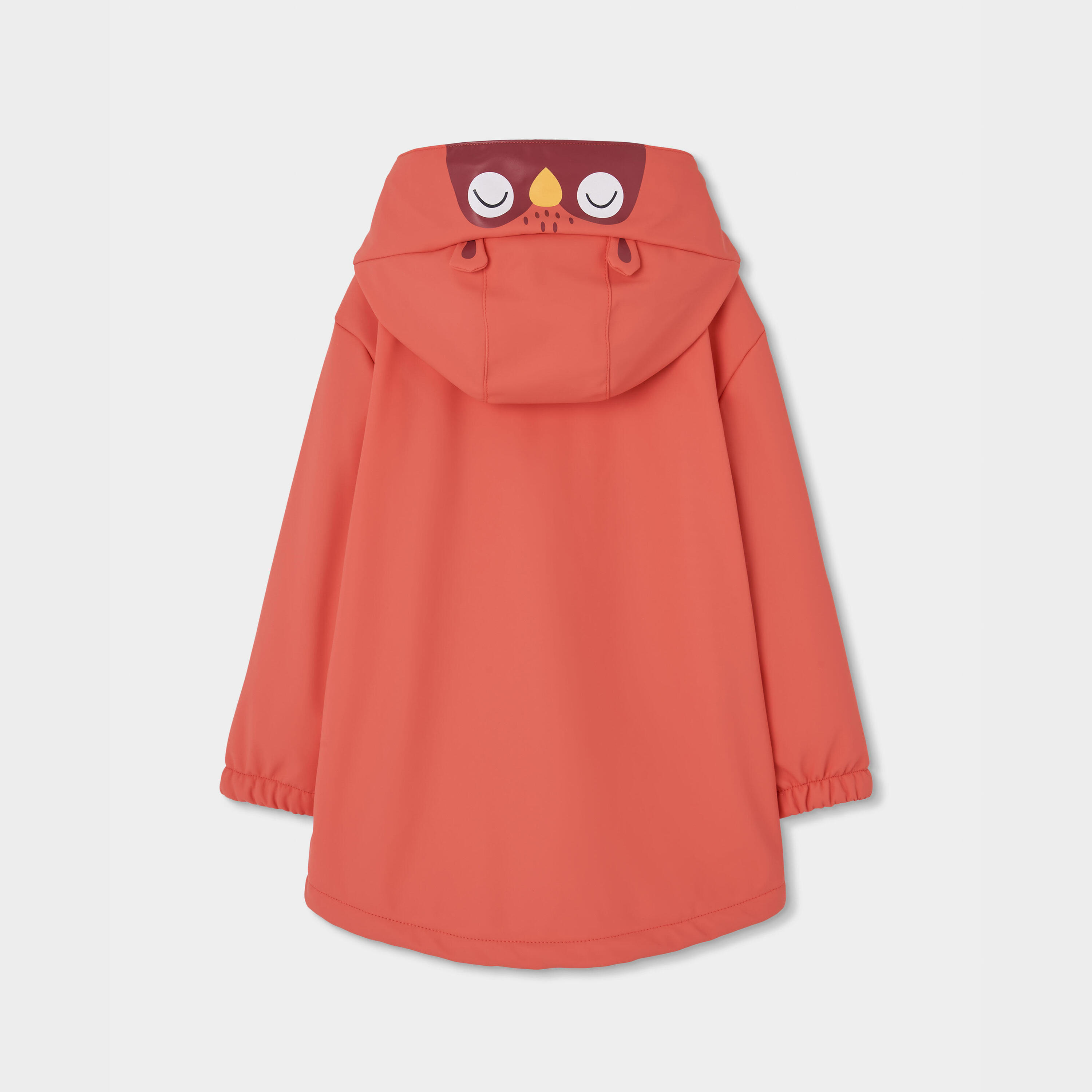 Impermeable con capucha naranja con cremallera 2/4