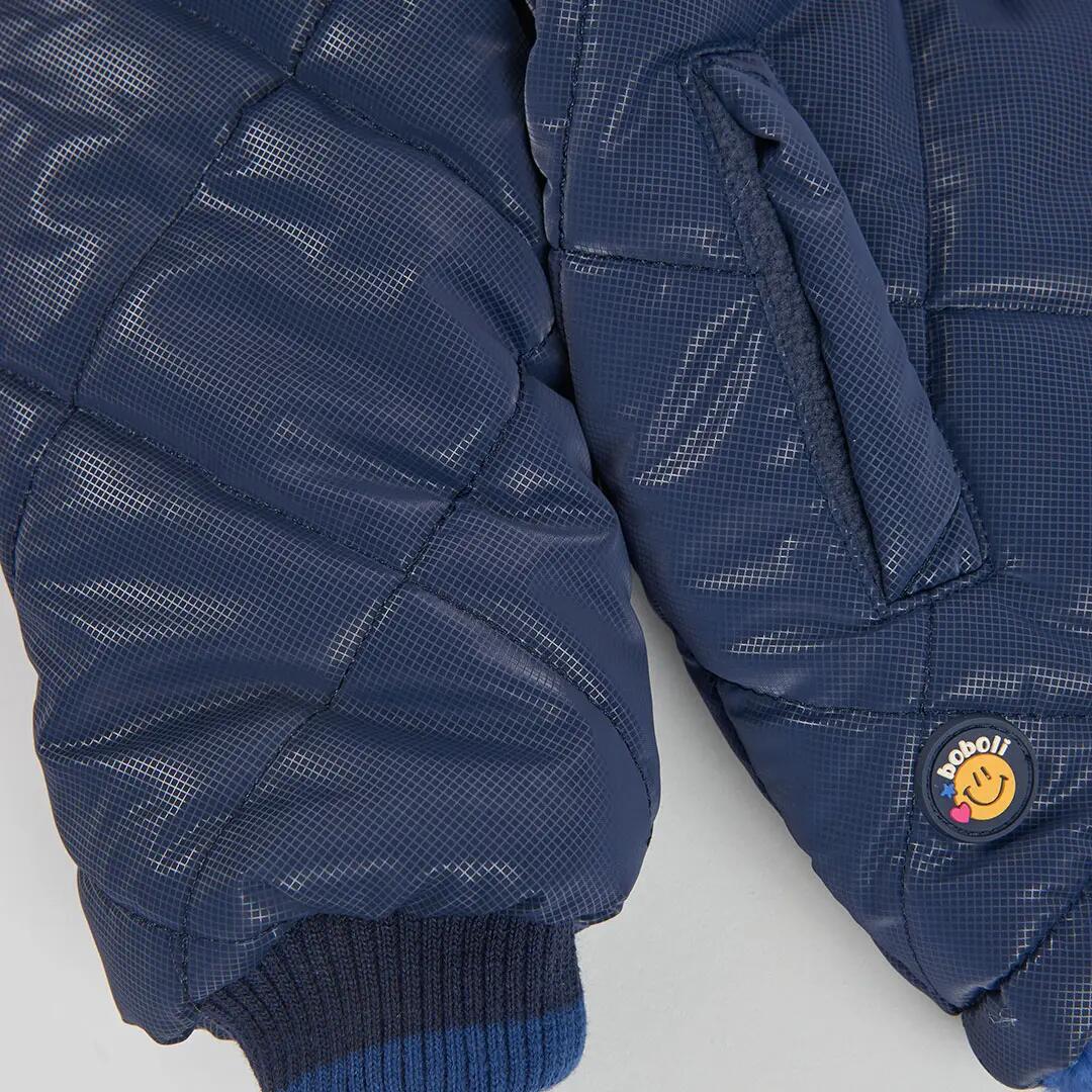 Parka tejido técnico niña azul marino acolchada 4/4