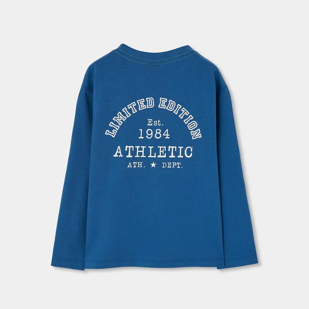 Camiseta punto niño azul con bordado Athletic 2/4