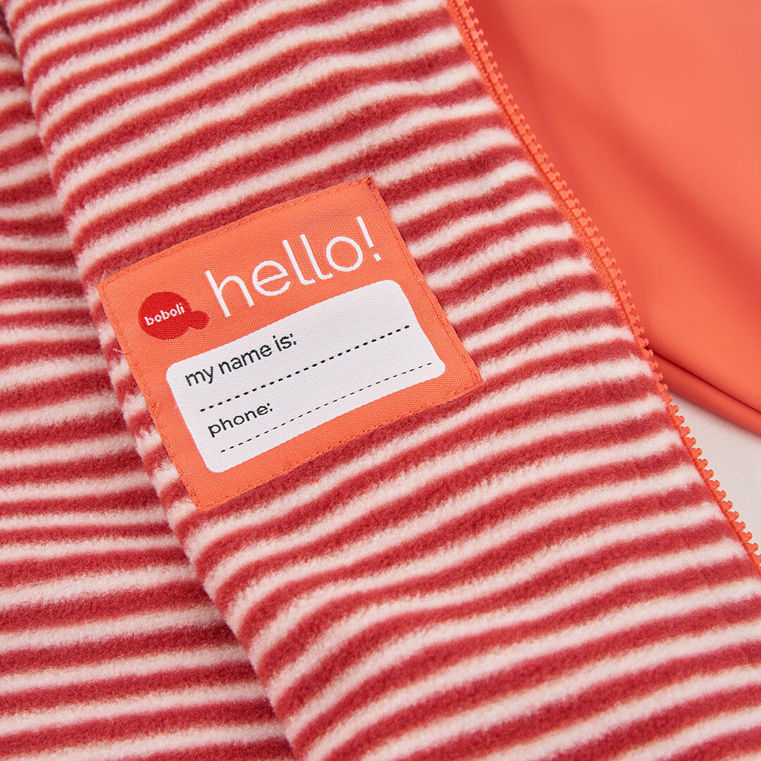Impermeable con capucha naranja con cremallera 4/4