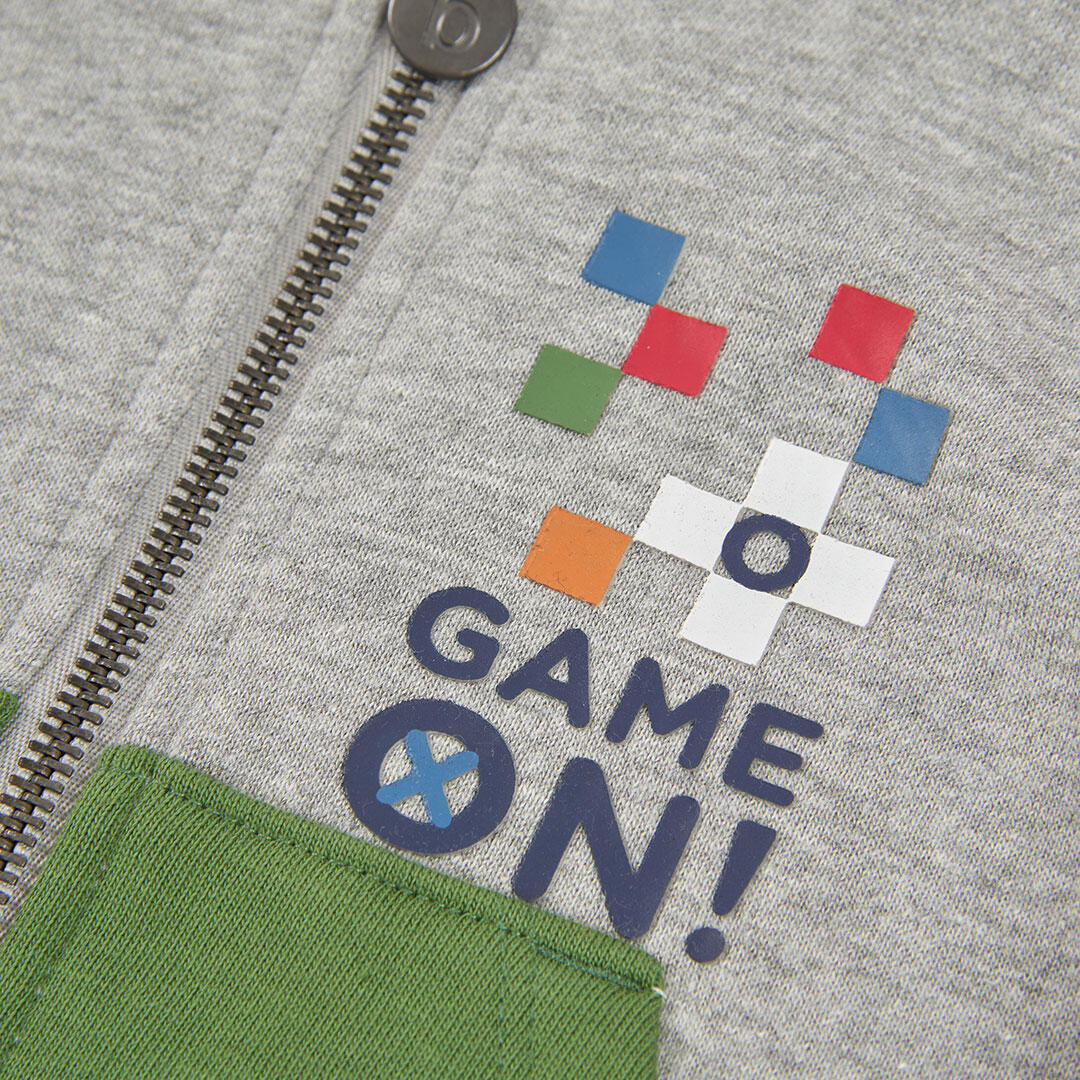 Chaqueta felpa niño gris vigoré Game On 3/4