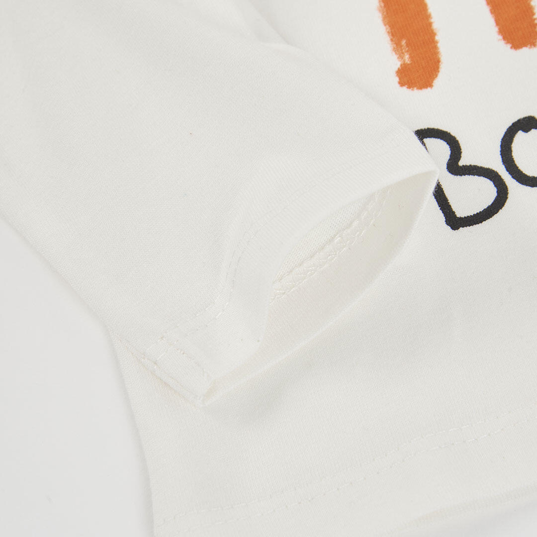 Camiseta punto niño blanca estampado de gato 4/4